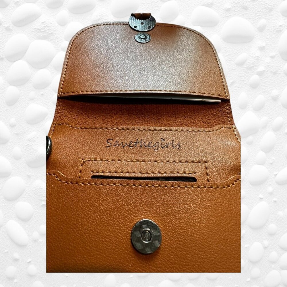 SAVE THE GIRLS RFID Crossbody Bag - Credit Card Touch Screen Phone Bag NWOT - Picture 5 of 6
